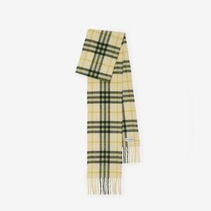 Burberry Yellow and Green Plaid cashmere scarf NWT